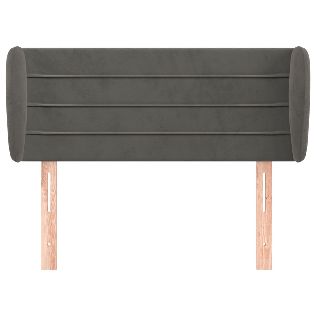 vidaXL Kopfteil mit Ohren Dunkelgrau 103x23x78/88 cm Samt