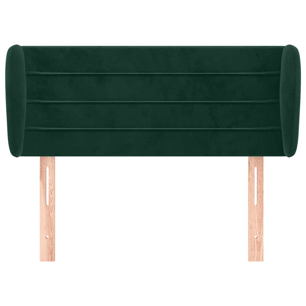 vidaXL Kopfteil mit Ohren Dunkelgrün 103x23x78/88 cm Samt