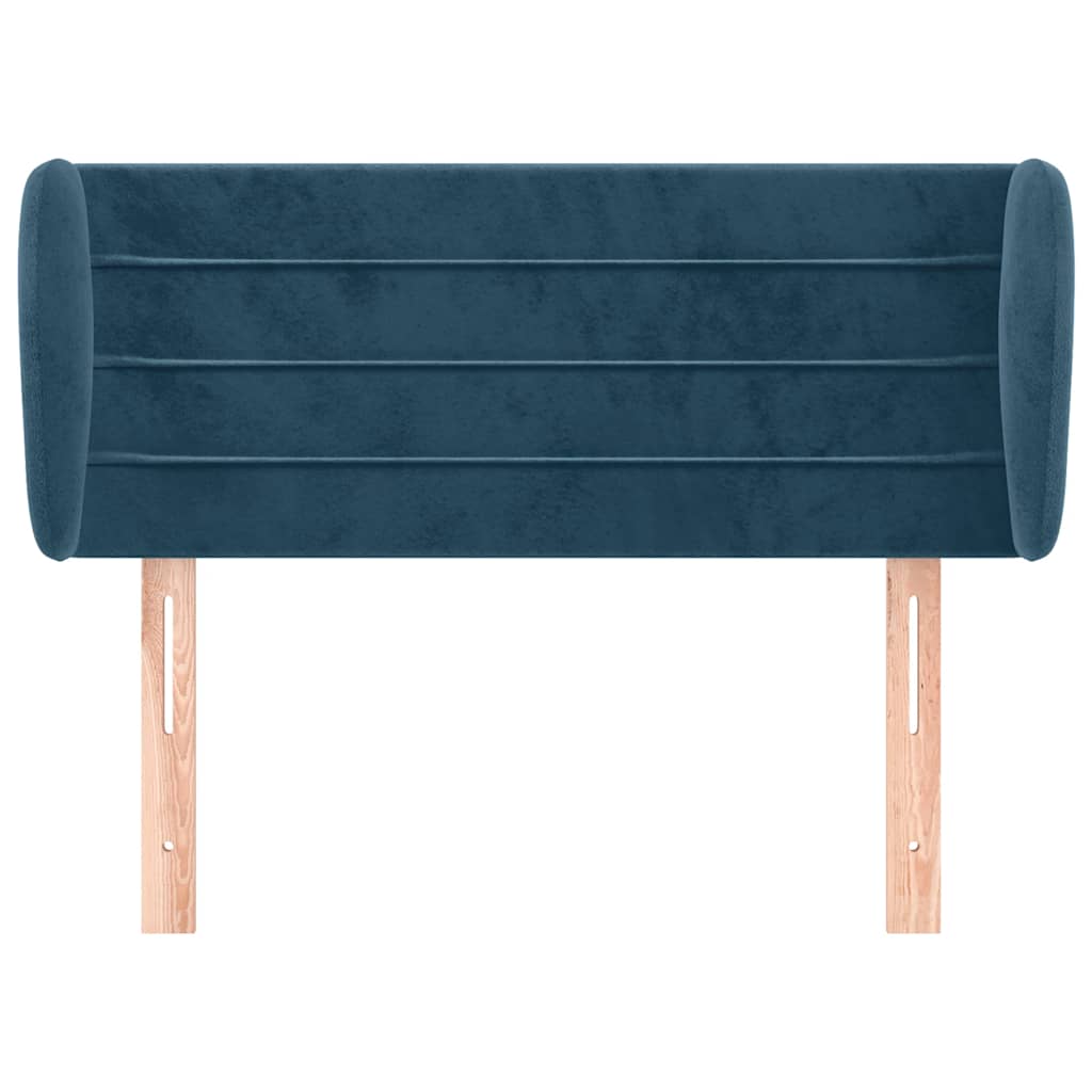 vidaXL Kopfteil mit Ohren Dunkelblau 103x23x78/88 cm Samt