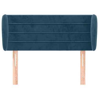 vidaXL Kopfteil mit Ohren Dunkelblau 103x23x78/88 cm Samt