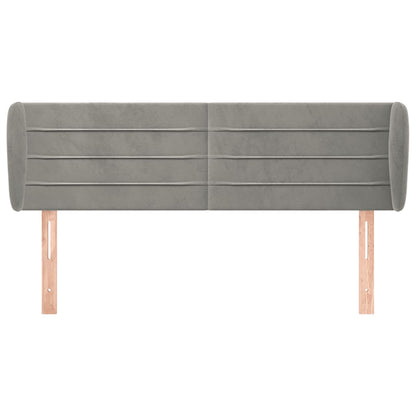 vidaXL Kopfteil mit Ohren Hellgrau 147x23x78/88 cm Samt