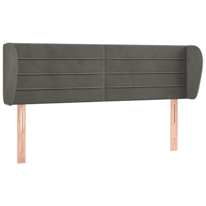 vidaXL Kopfteil mit Ohren Dunkelgrau 147x23x78/88 cm Samt