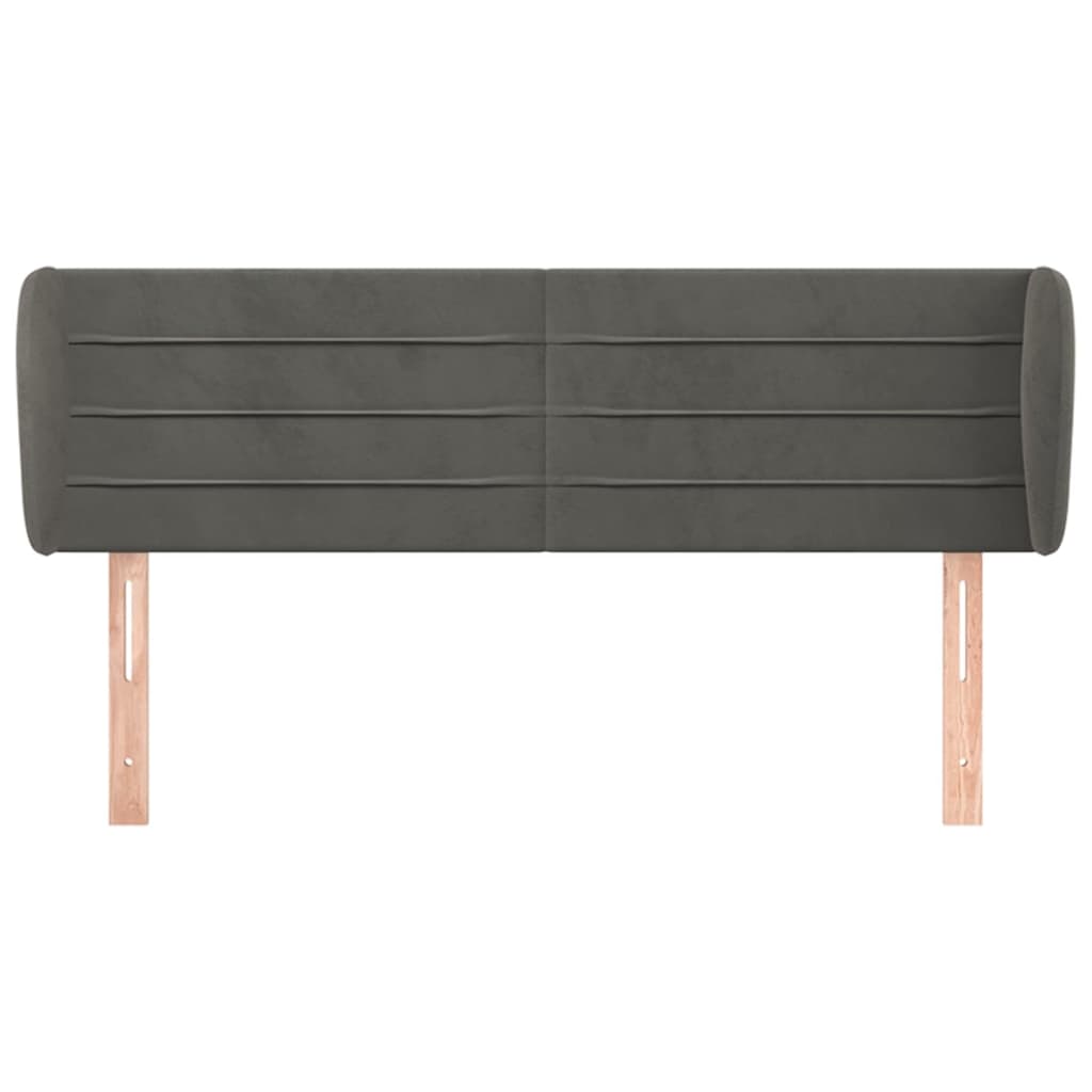 vidaXL Kopfteil mit Ohren Dunkelgrau 147x23x78/88 cm Samt