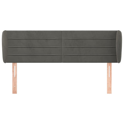 vidaXL Kopfteil mit Ohren Dunkelgrau 147x23x78/88 cm Samt