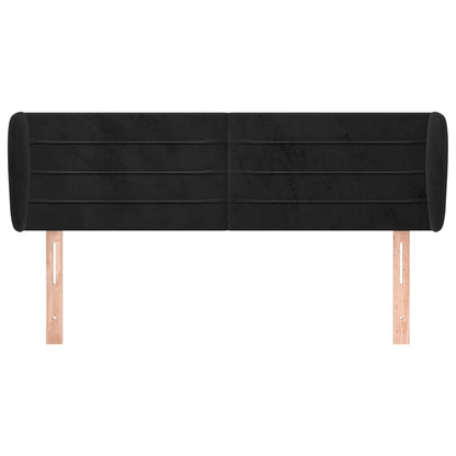 vidaXL Kopfteil mit Ohren Schwarz 147x23x78/88 cm Samt
