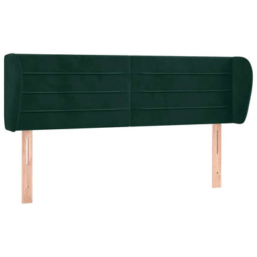 vidaXL Kopfteil mit Ohren Dunkelgrün 147x23x78/88 cm Samt