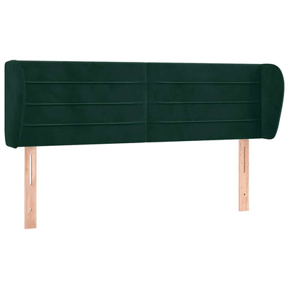 vidaXL Kopfteil mit Ohren Dunkelgrün 147x23x78/88 cm Samt