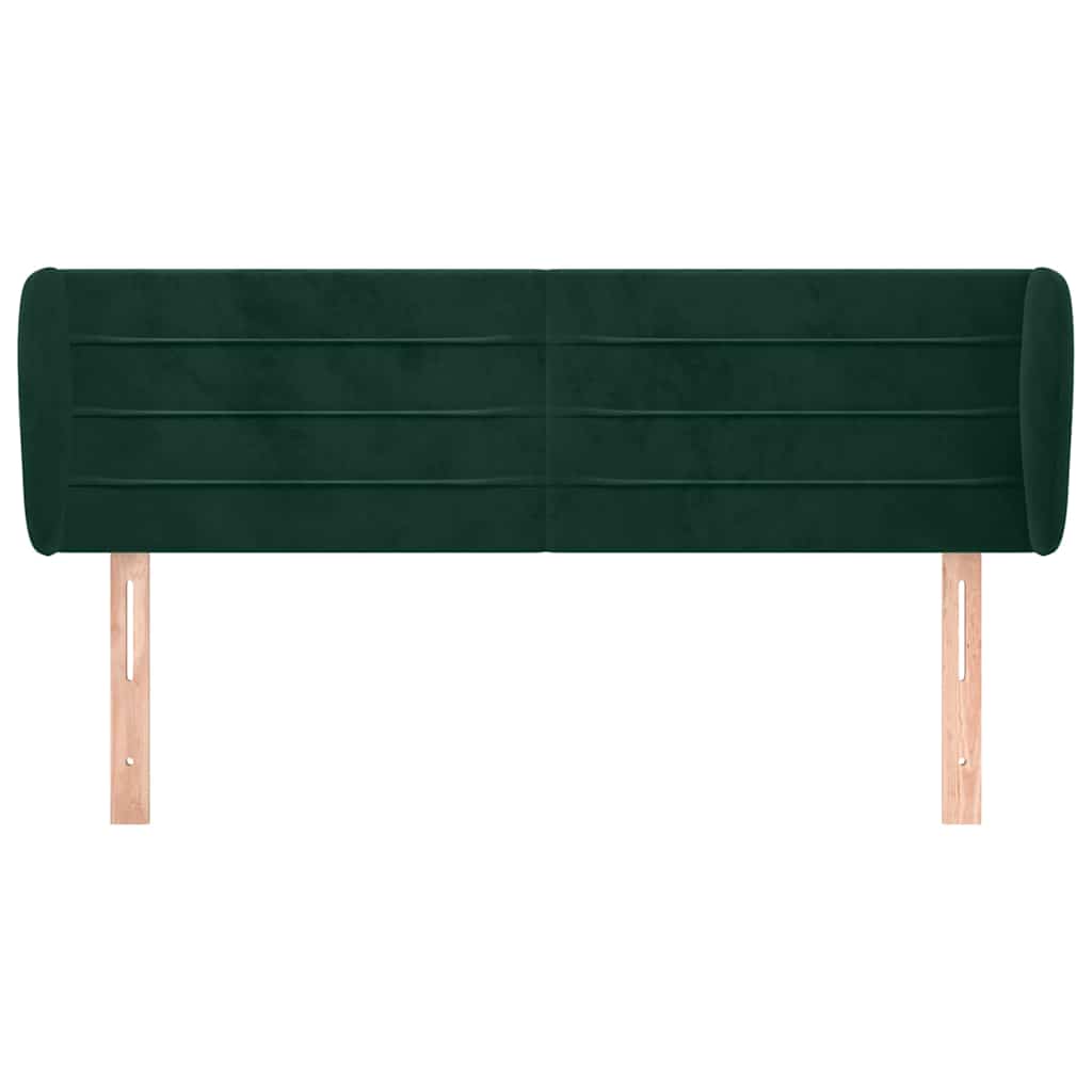 vidaXL Kopfteil mit Ohren Dunkelgrün 147x23x78/88 cm Samt