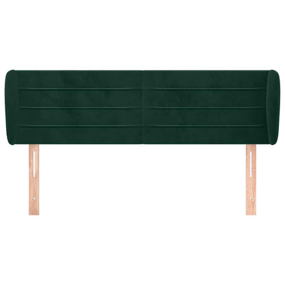 vidaXL Kopfteil mit Ohren Dunkelgrün 147x23x78/88 cm Samt
