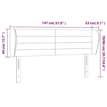 vidaXL Kopfteil mit Ohren Dunkelblau 147x23x78/88 cm Samt