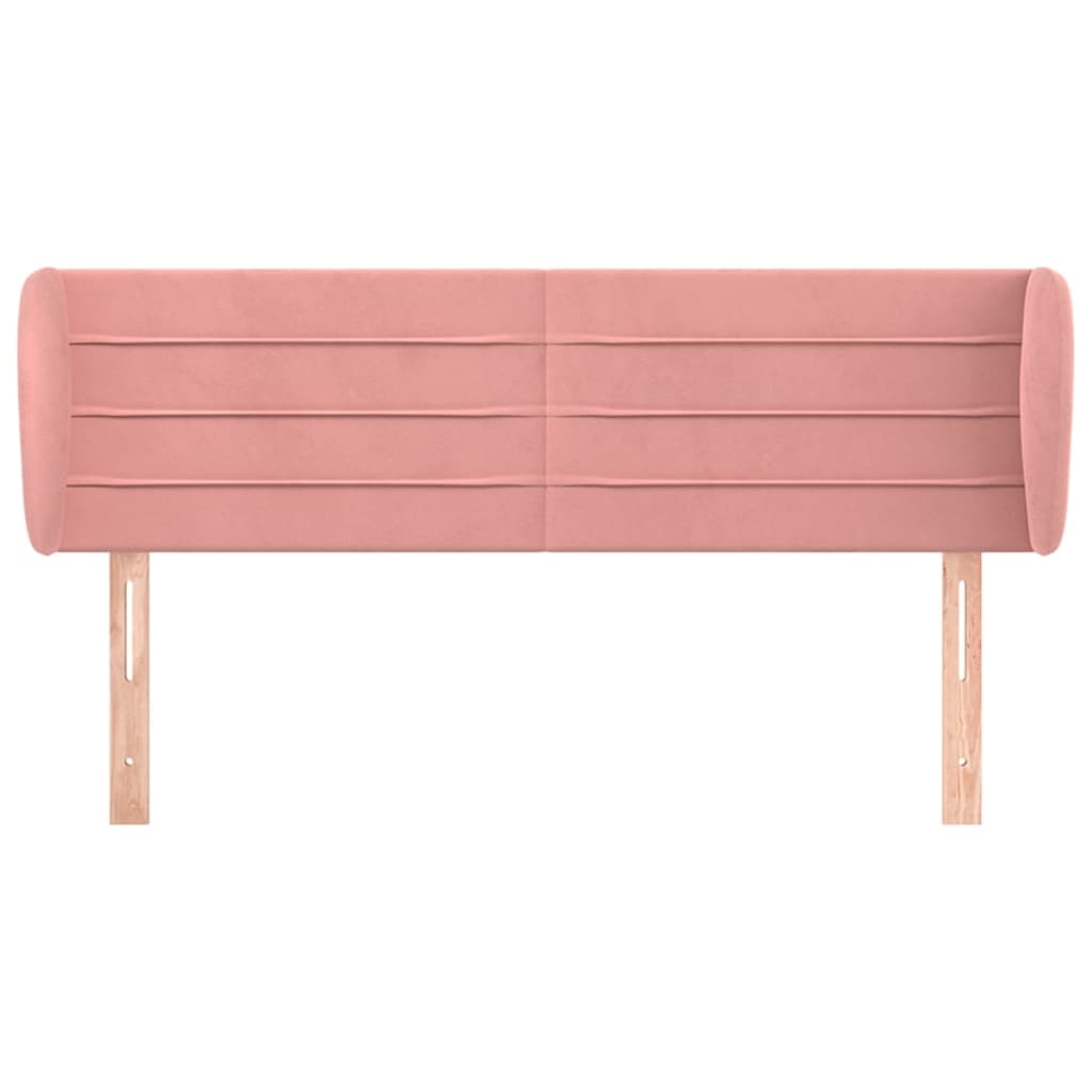 vidaXL Kopfteil mit Ohren Rosa 147x23x78/88 cm Samt