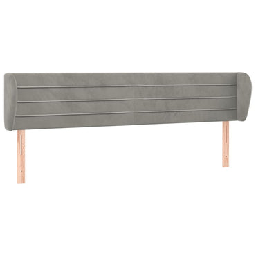 vidaXL Kopfteil mit Ohren Hellgrau 163x23x78/88 cm Samt