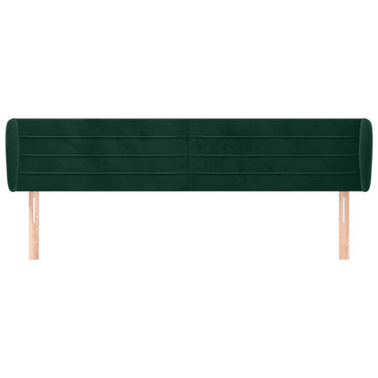 vidaXL Kopfteil mit Ohren Dunkelgrün 163x23x78/88 cm Samt