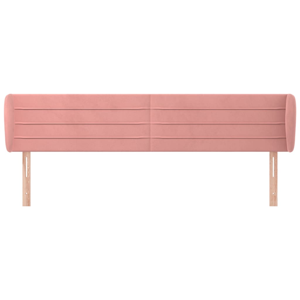 vidaXL Kopfteil mit Ohren Rosa 163x23x78/88 cm Samt