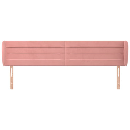 vidaXL Kopfteil mit Ohren Rosa 163x23x78/88 cm Samt