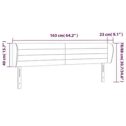 vidaXL Kopfteil mit Ohren Rosa 163x23x78/88 cm Samt