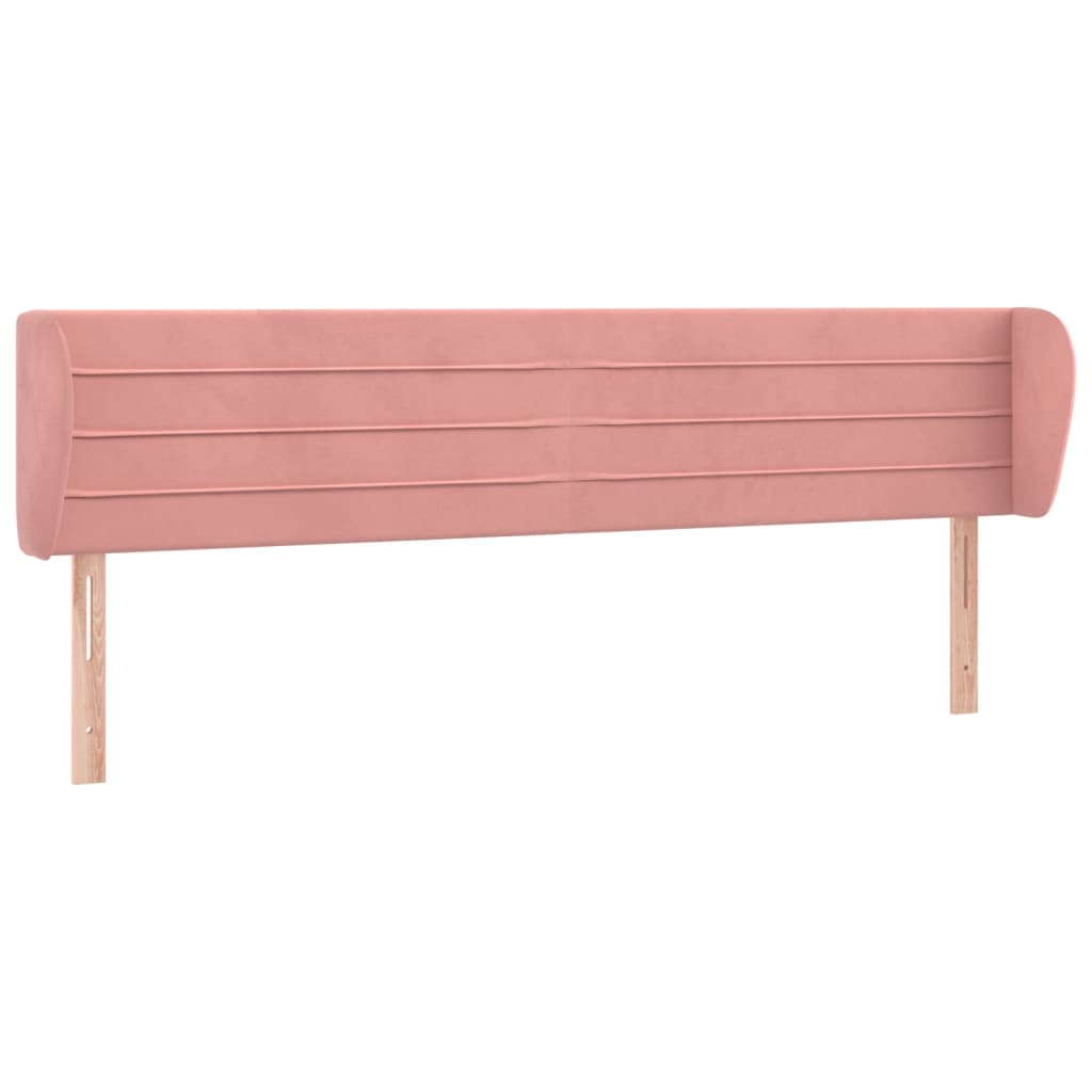 vidaXL Kopfteil mit Ohren Rosa 203x23x78/88 cm Samt