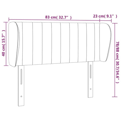 vidaXL Kopfteil mit Ohren Dunkelbraun 83x23x78/88 cm Stoff