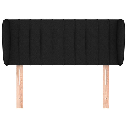 vidaXL Kopfteil mit Ohren Schwarz 93x23x78/88 cm Stoff