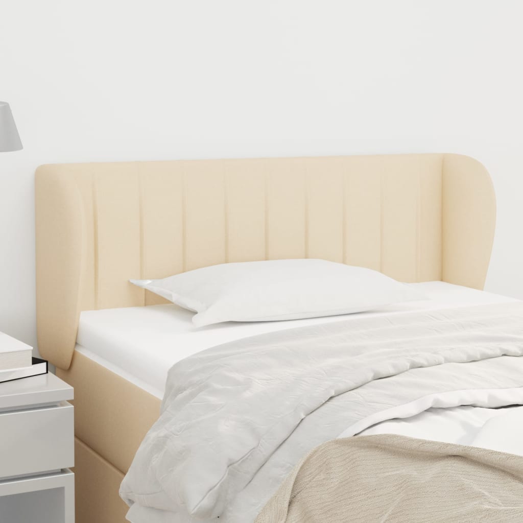 vidaXL Kopfteil mit Ohren Creme 93x23x78/88 cm Stoff