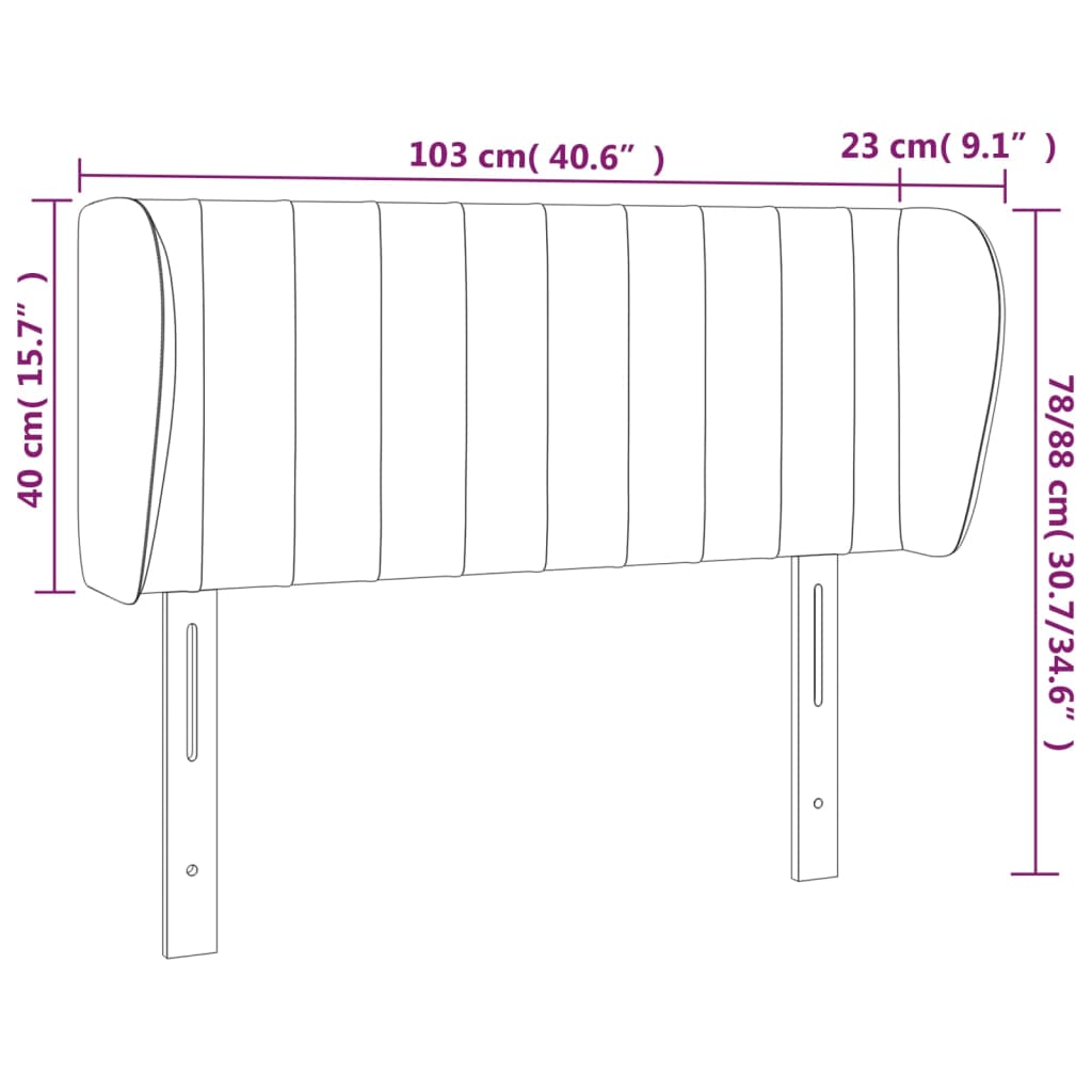vidaXL Kopfteil mit Ohren Hellgrau 103x23x78/88 cm Stoff