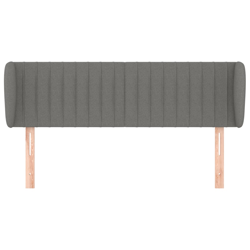 vidaXL Kopfteil mit Ohren Dunkelgrau 147x23x78/88 cm Stoff