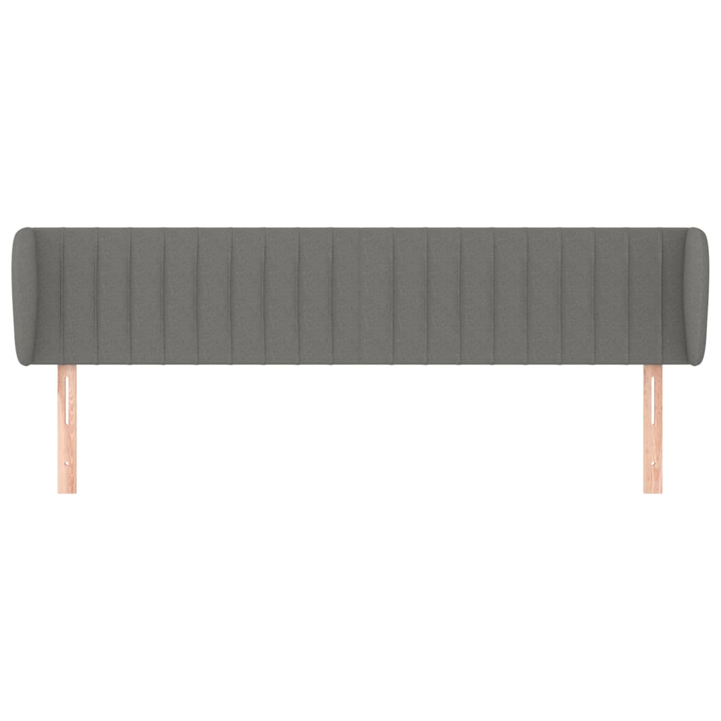 vidaXL Kopfteil mit Ohren Dunkelgrau 163x23x78/88 cm Stoff