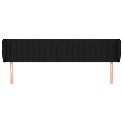 vidaXL Kopfteil mit Ohren Schwarz 163x23x78/88 cm Stoff