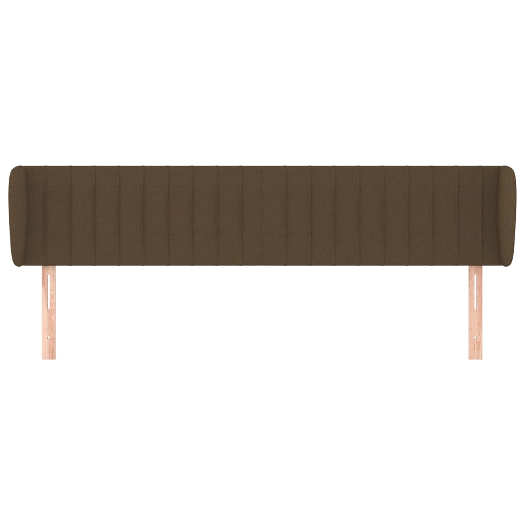 vidaXL Kopfteil mit Ohren Dunkelbraun 163x23x78/88 cm Stoff