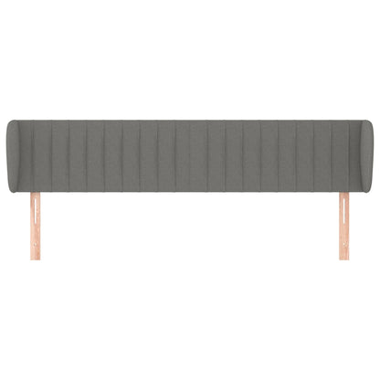 vidaXL Kopfteil mit Ohren Dunkelgrau 183x23x78/88 cm Stoff