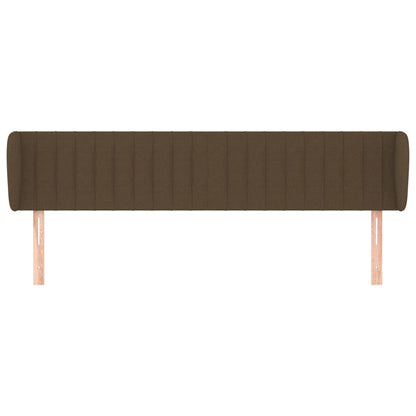 vidaXL Kopfteil mit Ohren Dunkelbraun 183x23x78/88 cm Stoff