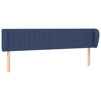 vidaXL Kopfteil mit Ohren Blau 183x23x78/88 cm Stoff
