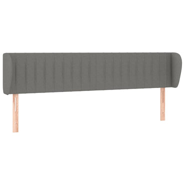 vidaXL Kopfteil mit Ohren Dunkelgrau 203x23x78/88 cm Stoff