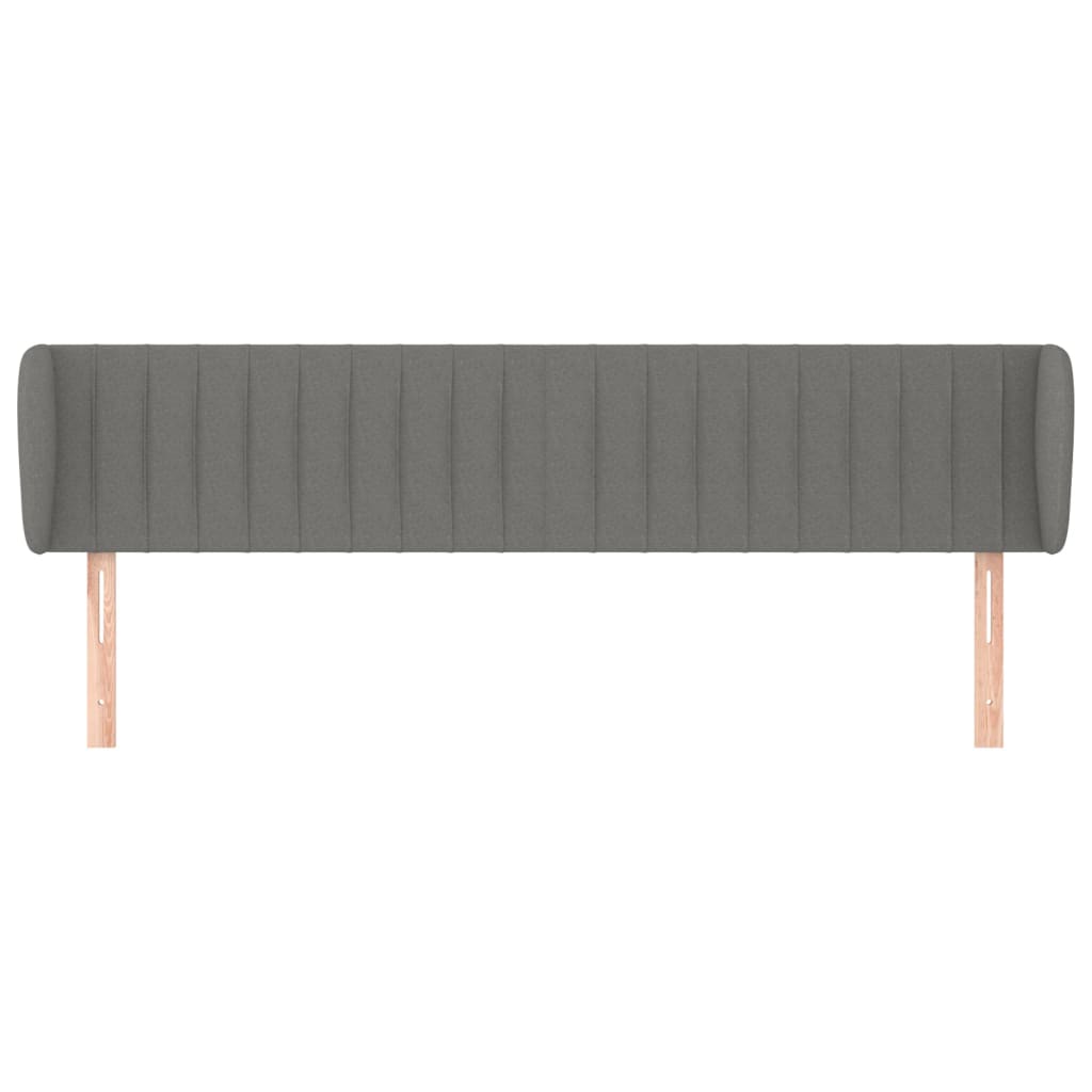 vidaXL Kopfteil mit Ohren Dunkelgrau 203x23x78/88 cm Stoff