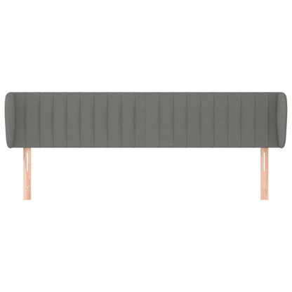 vidaXL Kopfteil mit Ohren Dunkelgrau 203x23x78/88 cm Stoff