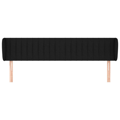 vidaXL Kopfteil mit Ohren Schwarz 203x23x78/88 cm Stoff