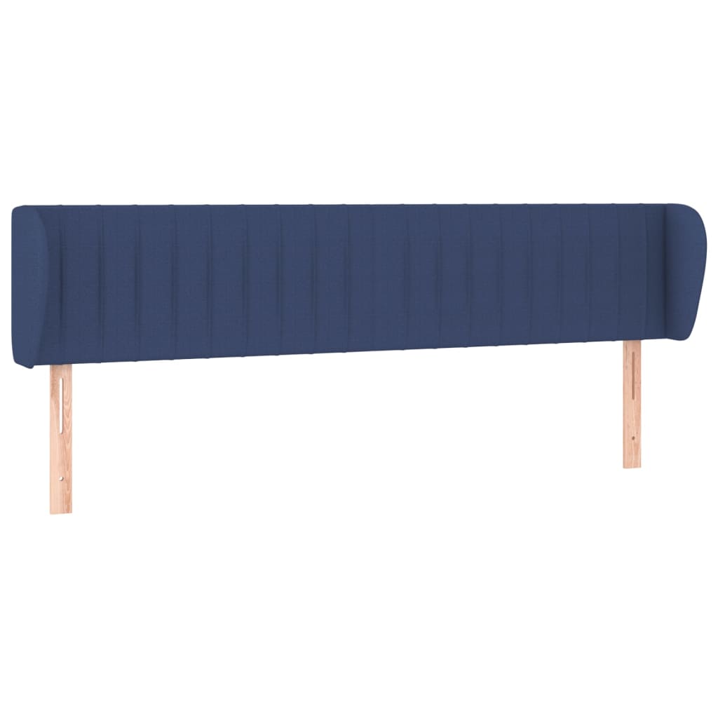 vidaXL Kopfteil mit Ohren Blau 203x23x78/88 cm Stoff