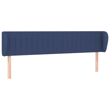 vidaXL Kopfteil mit Ohren Blau 203x23x78/88 cm Stoff