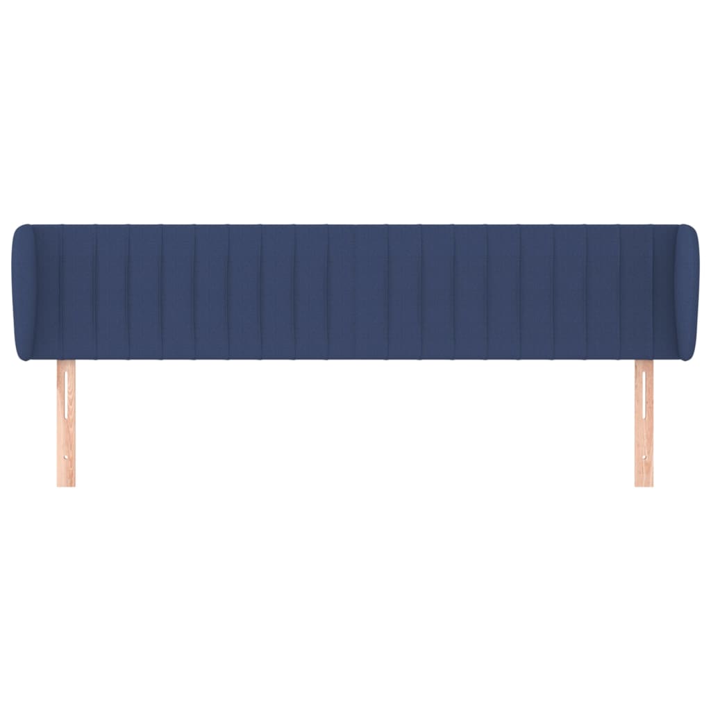 vidaXL Kopfteil mit Ohren Blau 203x23x78/88 cm Stoff