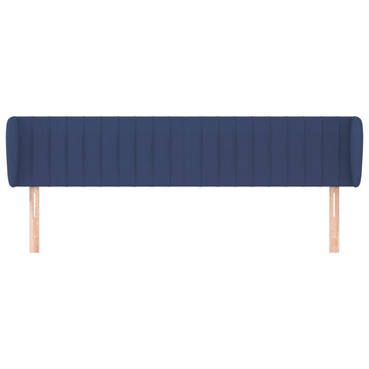 vidaXL Kopfteil mit Ohren Blau 203x23x78/88 cm Stoff
