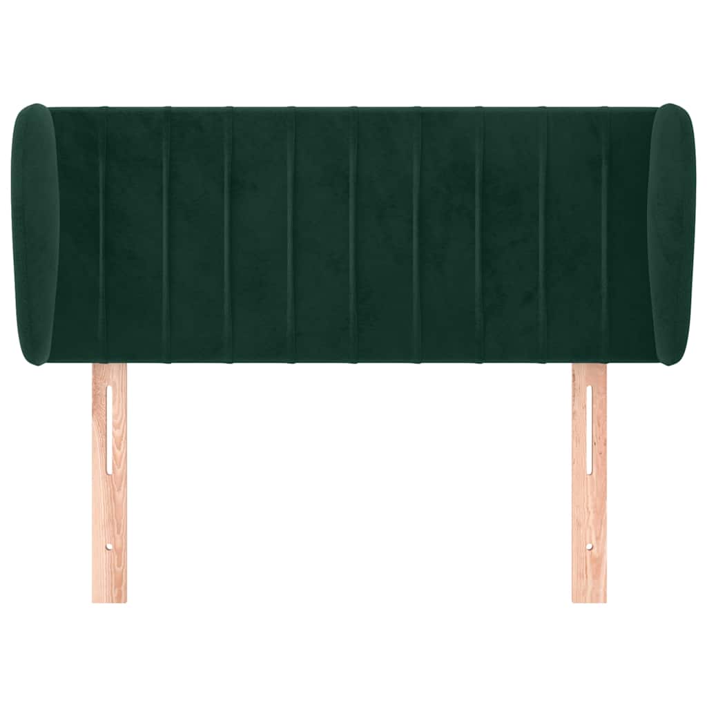 vidaXL Kopfteil mit Ohren Dunkelgrün 83x23x78/88 cm Samt