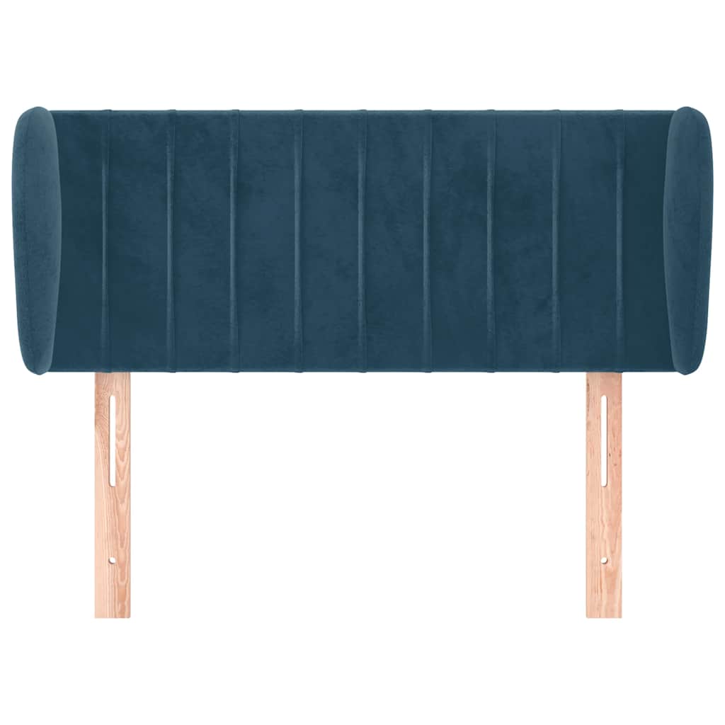vidaXL Kopfteil mit Ohren Dunkelblau 83x23x78/88 cm Samt