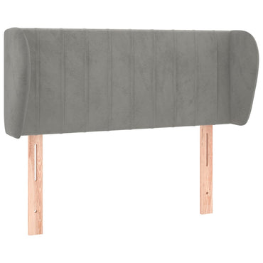 vidaXL Kopfteil mit Ohren Hellgrau 93x23x78/88 cm Samt