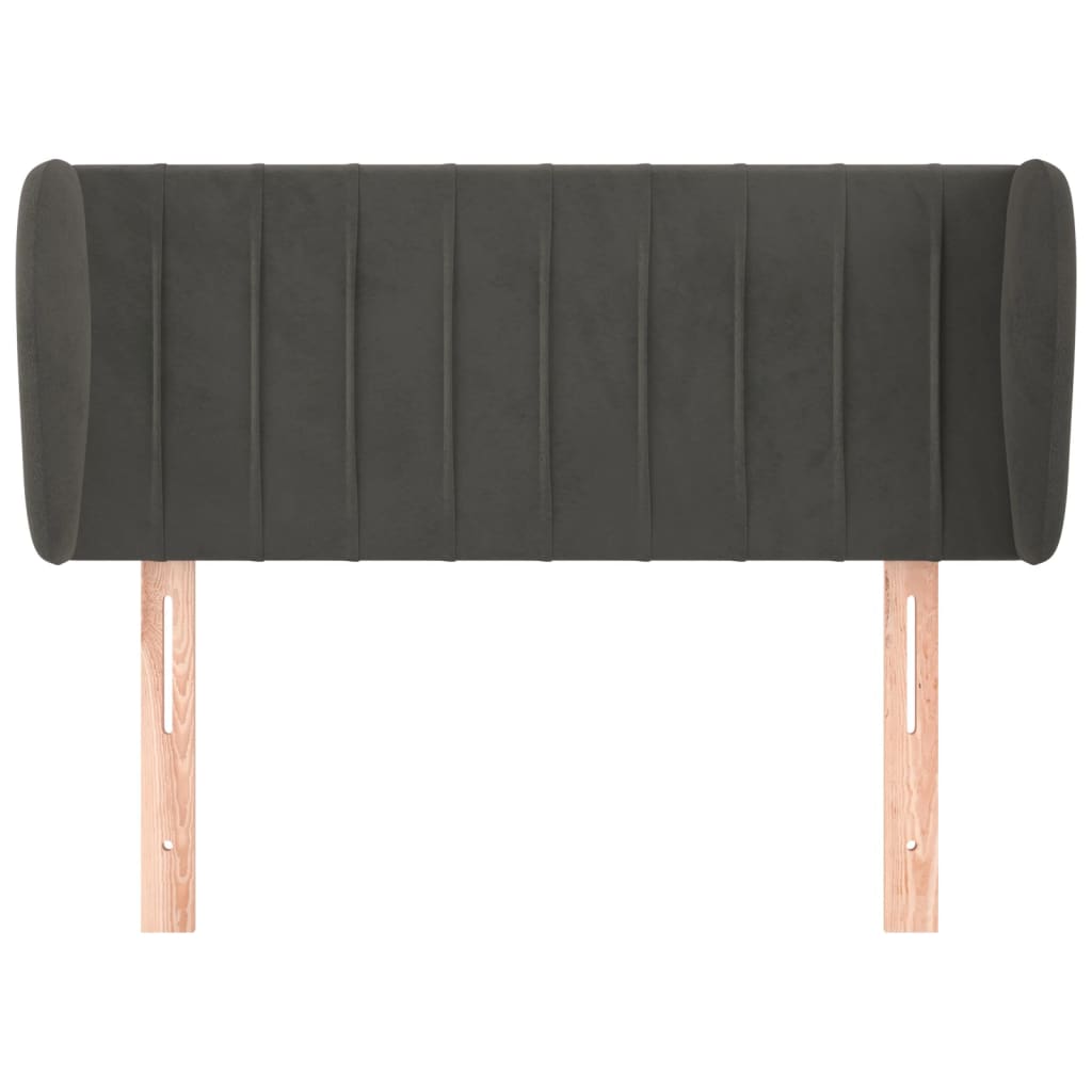 vidaXL Kopfteil mit Ohren Dunkelgrau 93x23x78/88 cm Samt