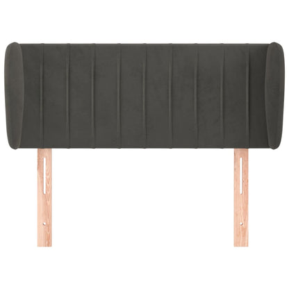 vidaXL Kopfteil mit Ohren Dunkelgrau 93x23x78/88 cm Samt