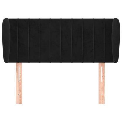 vidaXL Kopfteil mit Ohren Schwarz 93x23x78/88 cm Samt