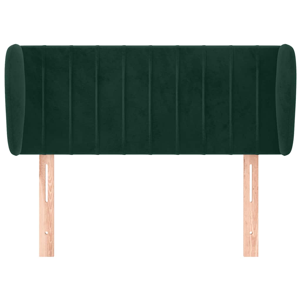 vidaXL Kopfteil mit Ohren Dunkelgrün 93x23x78/88 cm Samt