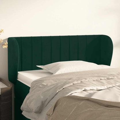 vidaXL Kopfteil mit Ohren Dunkelgrün 93x23x78/88 cm Samt