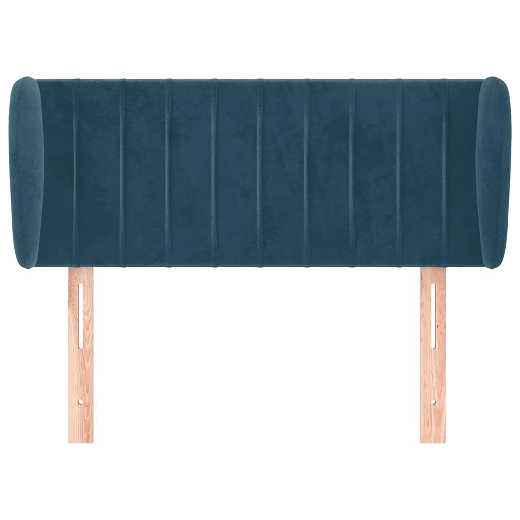 vidaXL Kopfteil mit Ohren Dunkelblau 93x23x78/88 cm Samt