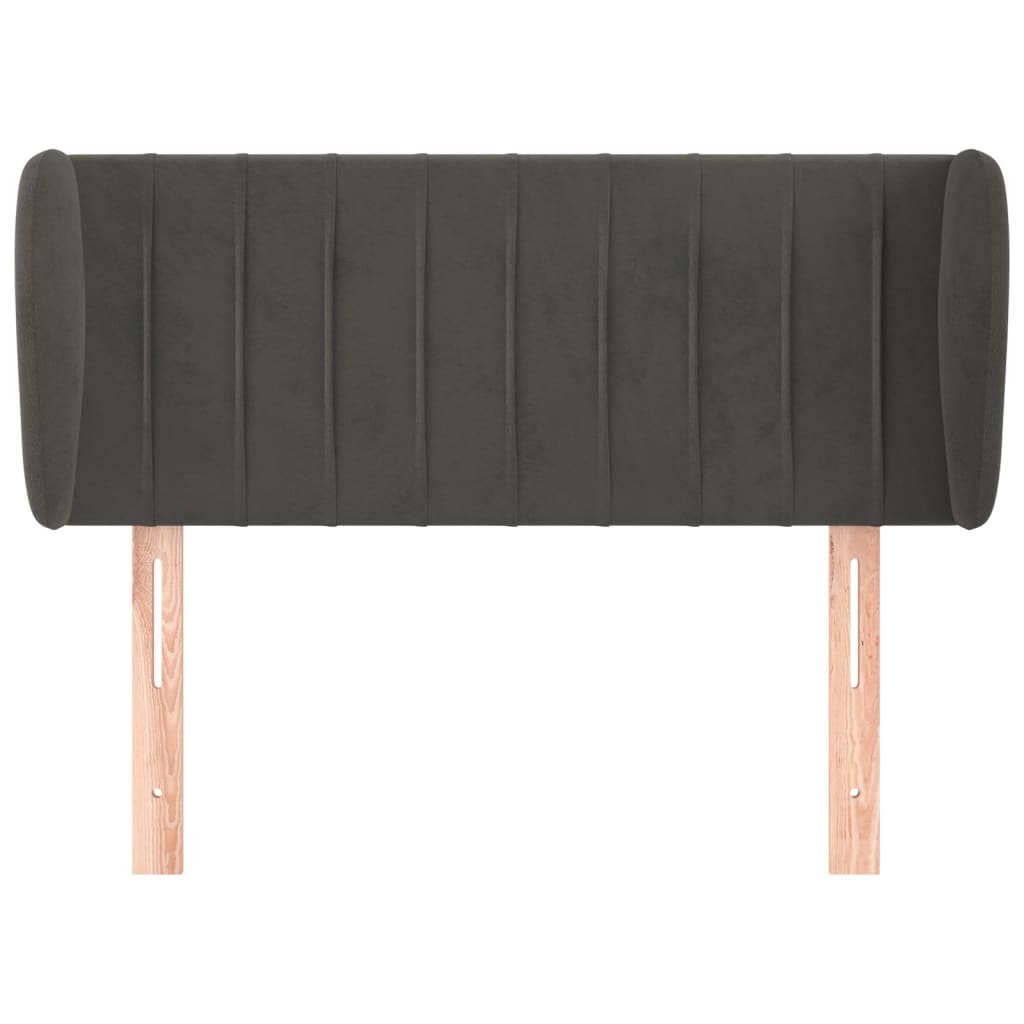vidaXL Kopfteil mit Ohren Dunkelgrau 103x23x78/88 cm Samt